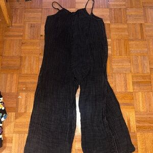 Anthropologie Textured Black Jumpsuit